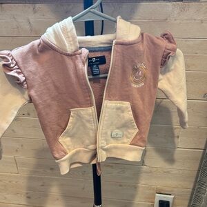 7 For All Mankind Pink and Cream Kids Hoodie